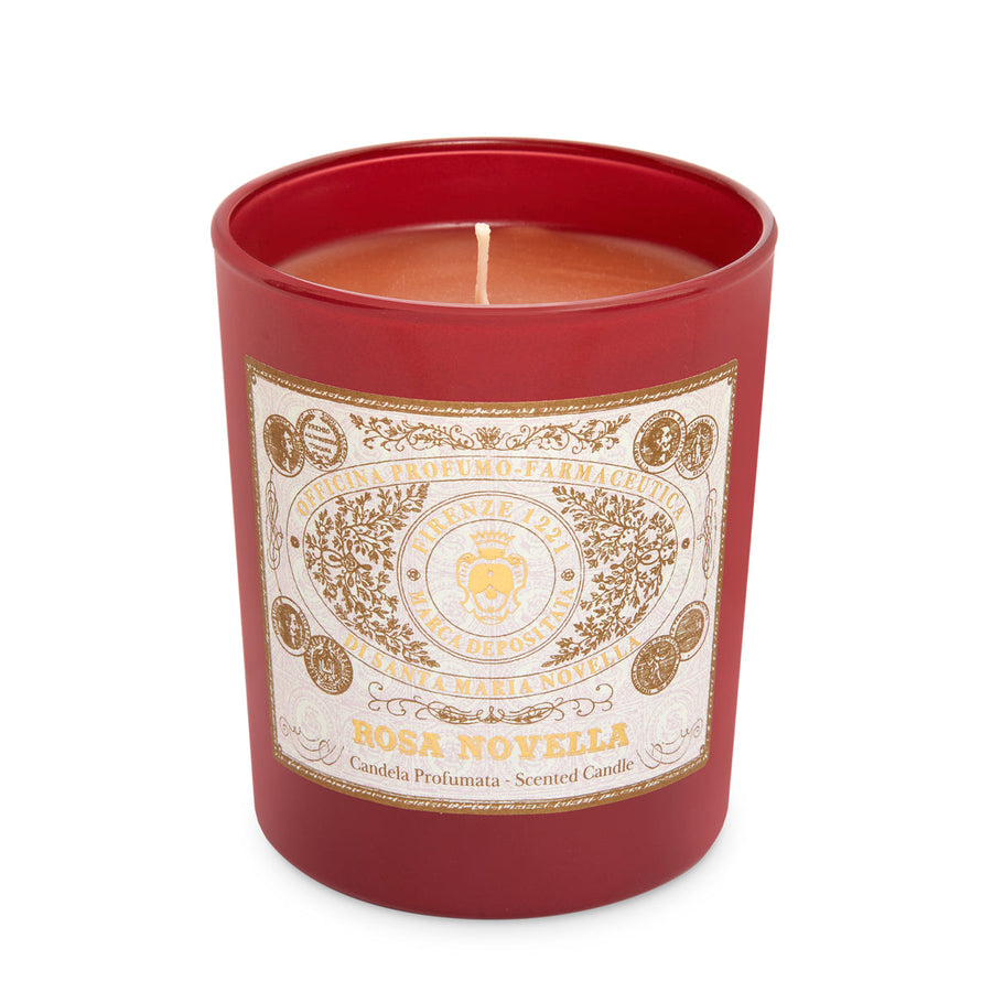 Rosa Novella Scented Candle with Glass