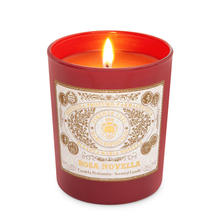 Rosa Novella Scented Candle with Glass