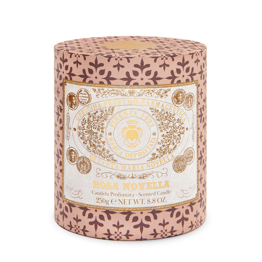 Rosa Novella Scented Candle with Glass