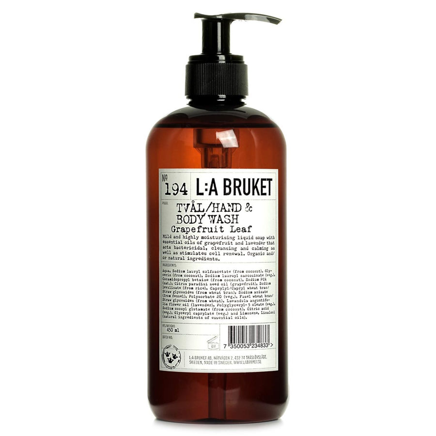 L:A Bruket - 194 Liquid Soap grapefruit Leaf - escentials.com